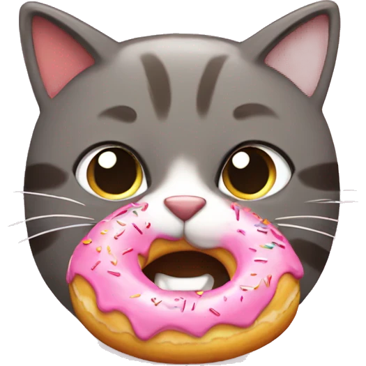 cat eating donut emoji