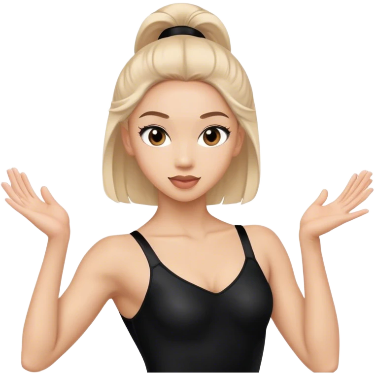 sport dancer in black leotards who talk emoji