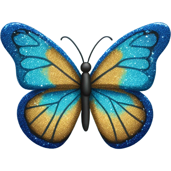 Blue glitter butterfly emoji