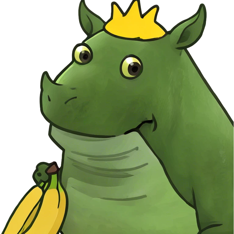 Purple rhino in a banana  emoji