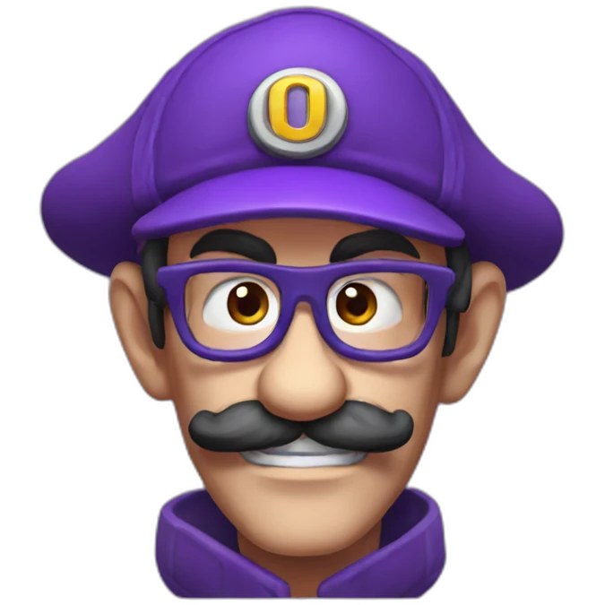 Hyperrealistic Waluigi emoji