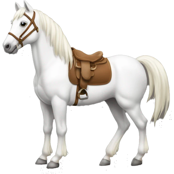 Caballo blanco sobre sus patas traseras emoji
