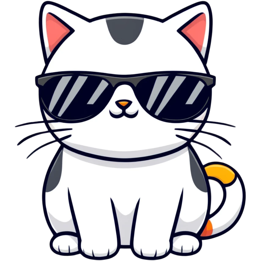 Cat with sunglasses emoji