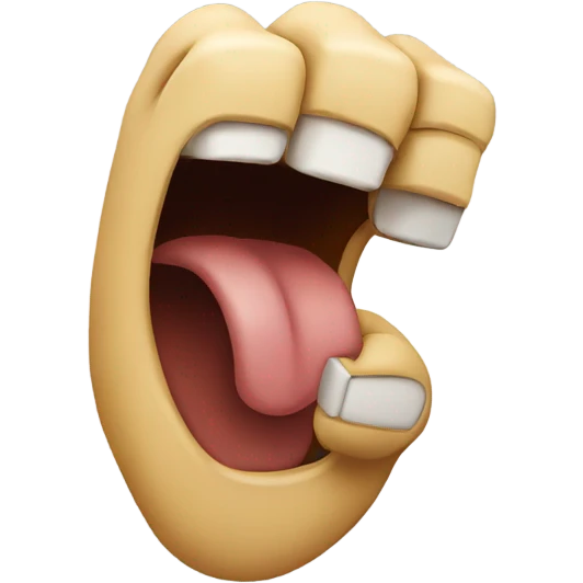 Fist in mouth emoji emoji