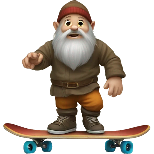 Dwarf on a skateboard emoji