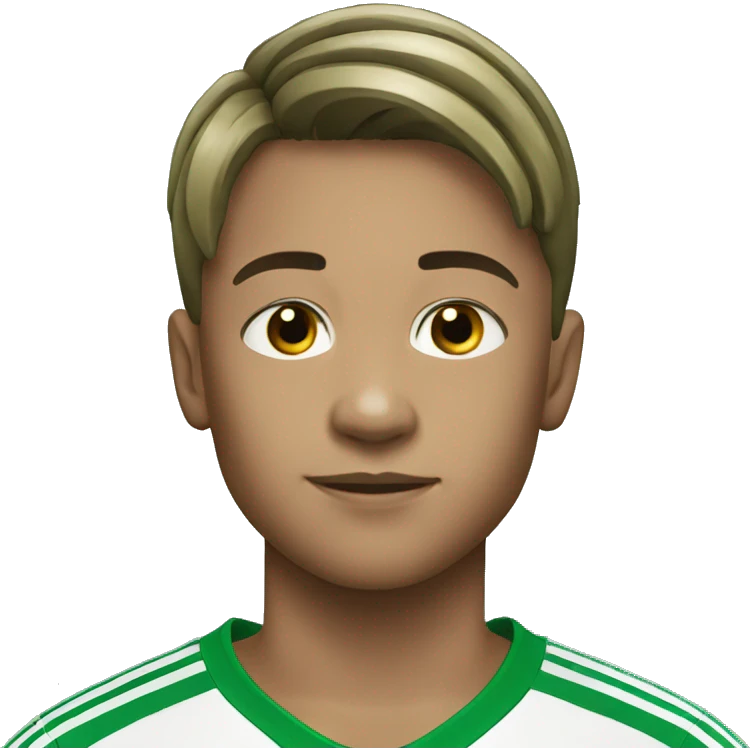 A 11 years old soccer player wearing green adidas shirt emoji