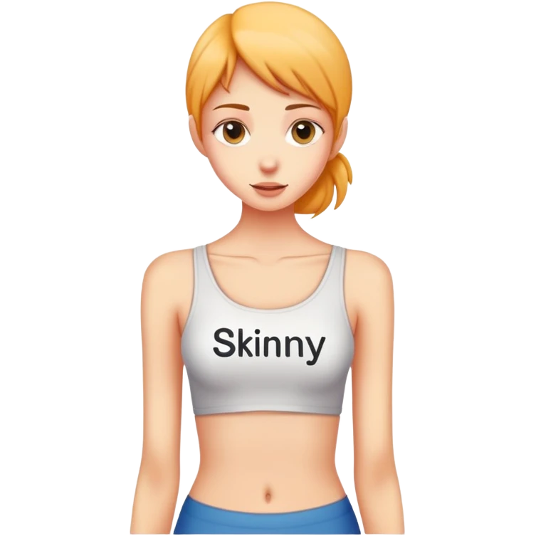skinny woman with the word skinny on her emoji
