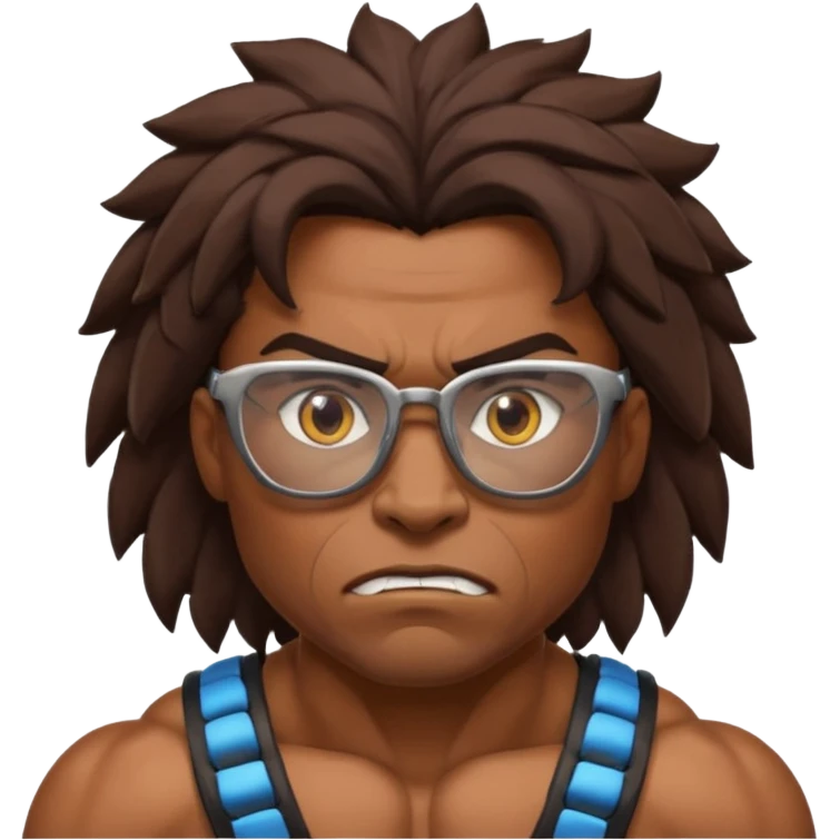 Glasses-Wearing wild Warrior bust emoji