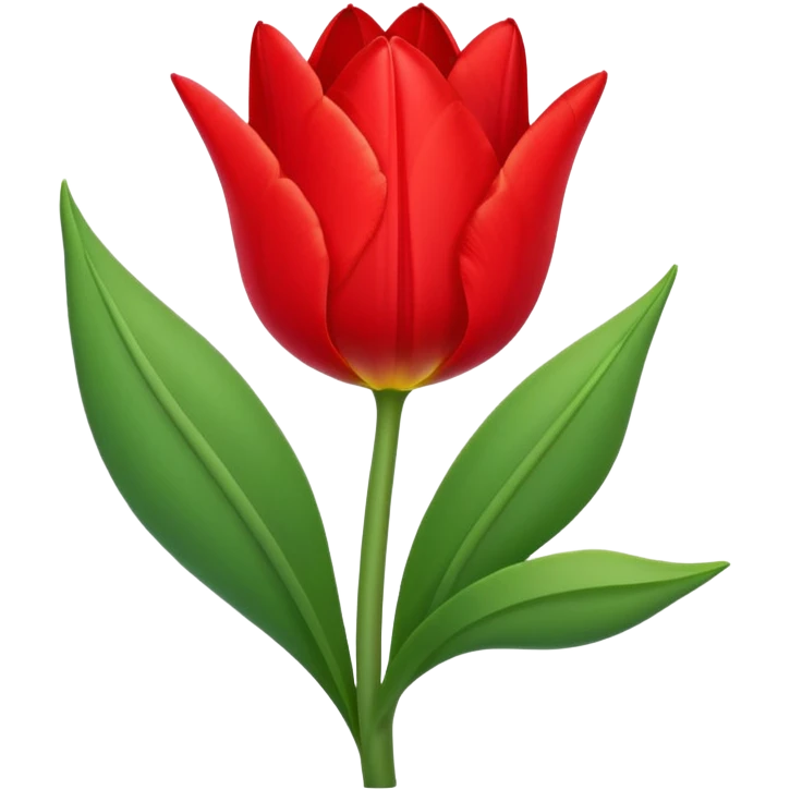 один тюльпан с листиком emoji