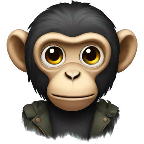 monkey with emo hair emoji
