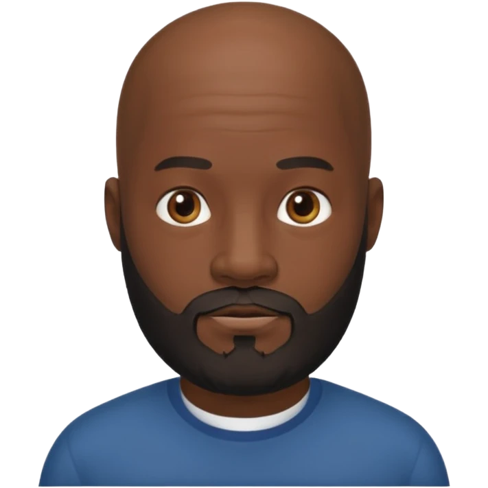 Black bald head beard emoji