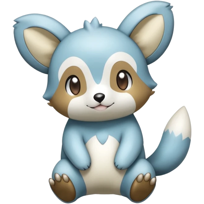 Shiny Silvery Oshawott-Minccino-Emolga-Hybrid (Full body) emoji