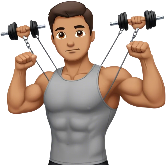 guy cable crossover pec exercise emoji