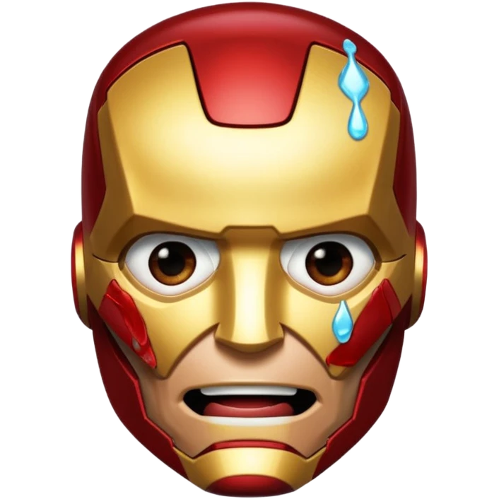 Create an Iron Man crying with laughter emoji