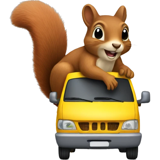 Make a squirrel emojis next to a van emoji
