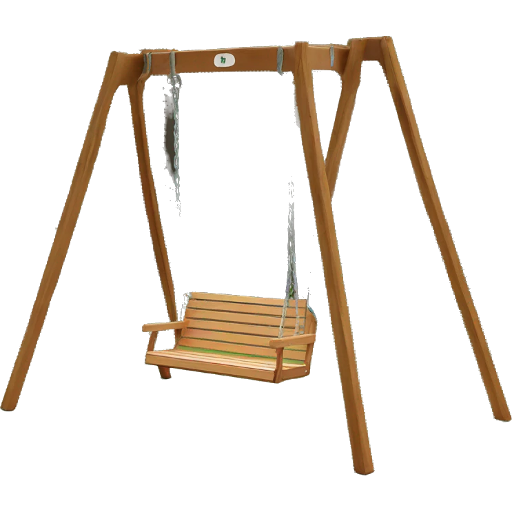 Backless seat swing set wood, metal emoji