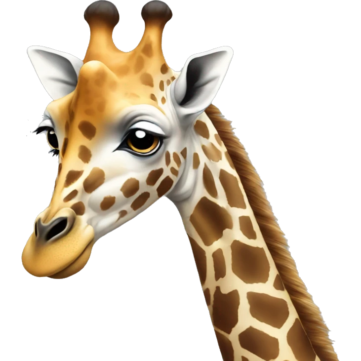 Thoughtful giraffe with hand on chin, deep in thought. emoji