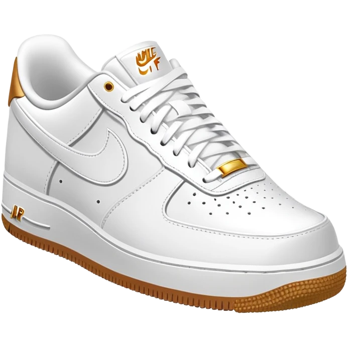 Classic white Nike Air Force 1 low top sneaker with air cushioning emoji