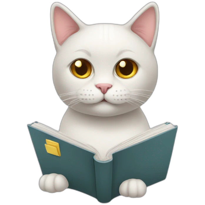 Psychological cat with notebook emoji