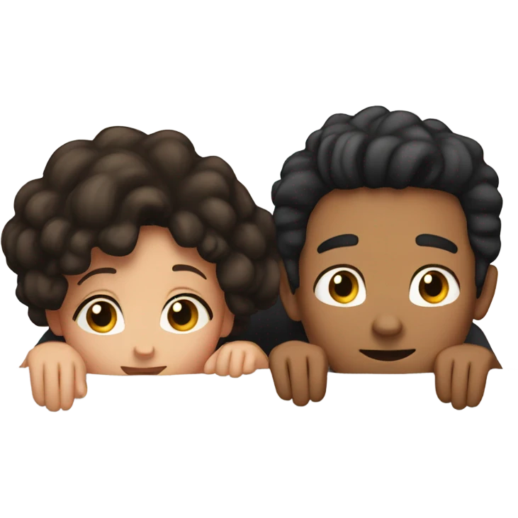 The person lying down is a girl and the boy has black hair emoji