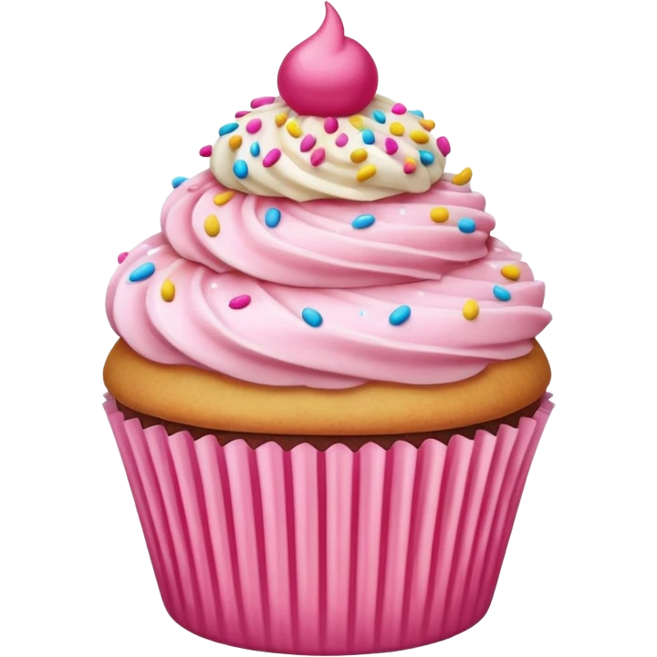 Cupcake with pink icing emoji