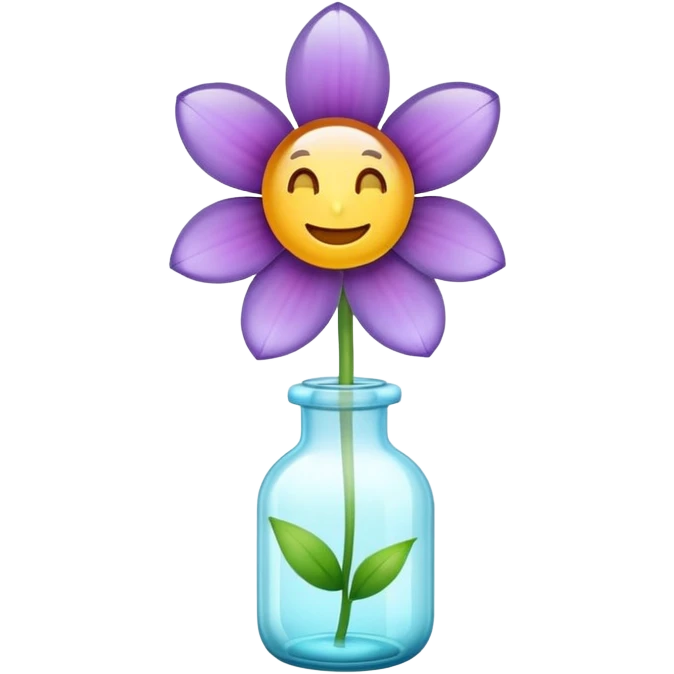 Haz un emoji de una flor guardaba en un frasco de vidrio  emoji