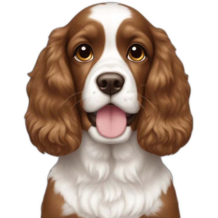 American cocker brown an white emoji