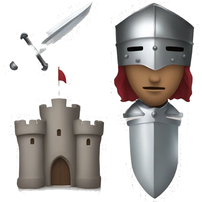 knight, sword, castle emoji