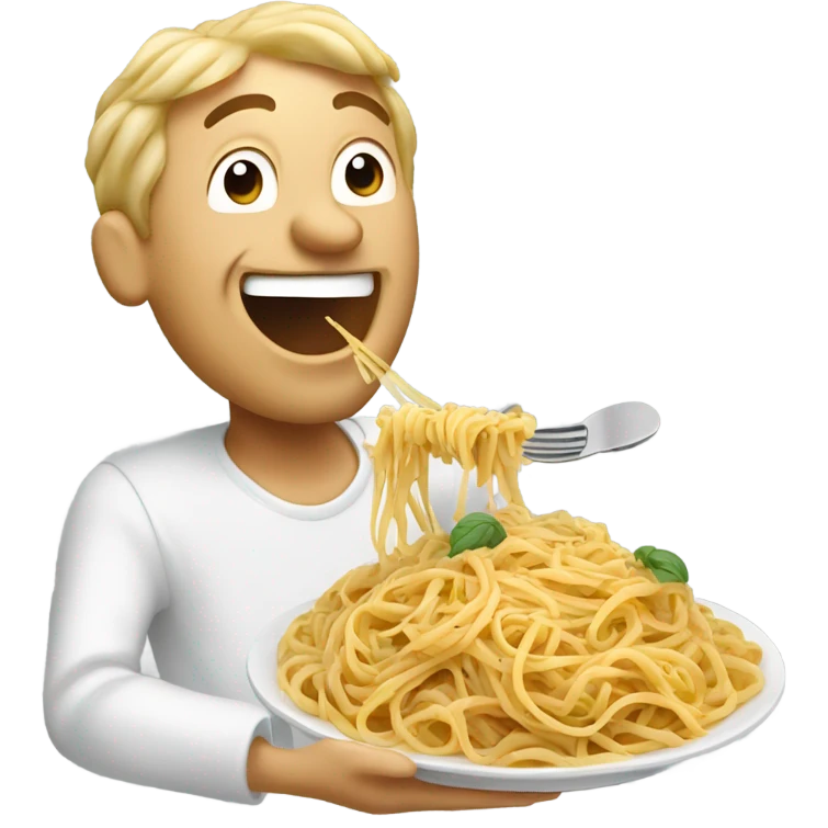 man loving pasta, he loves pasta au much, he can eating pasta everyday  emoji