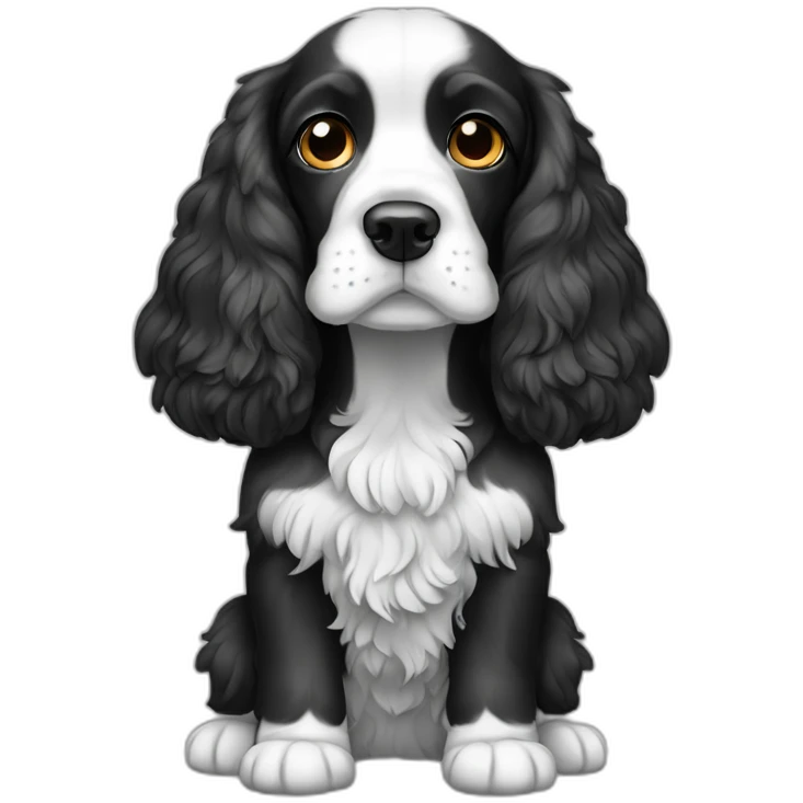 cocker spaniel black and white emoji