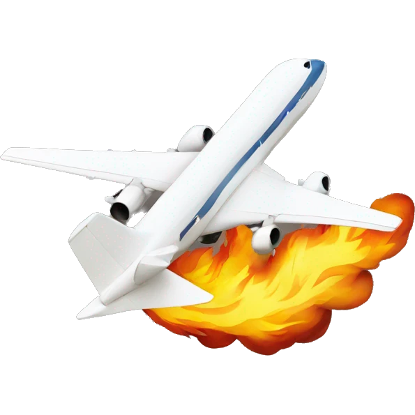 Plane on fire emoji