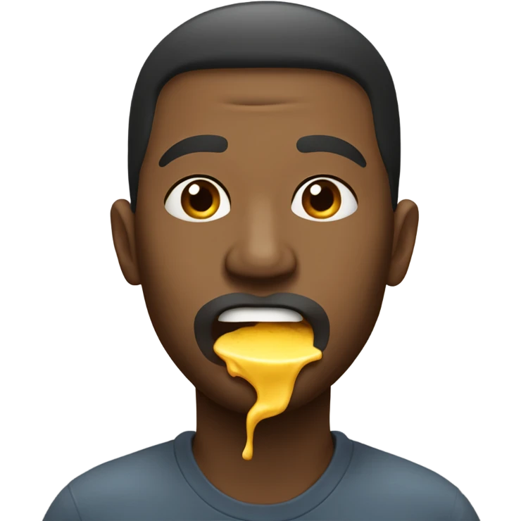 Homme qui mange une sucette emoji