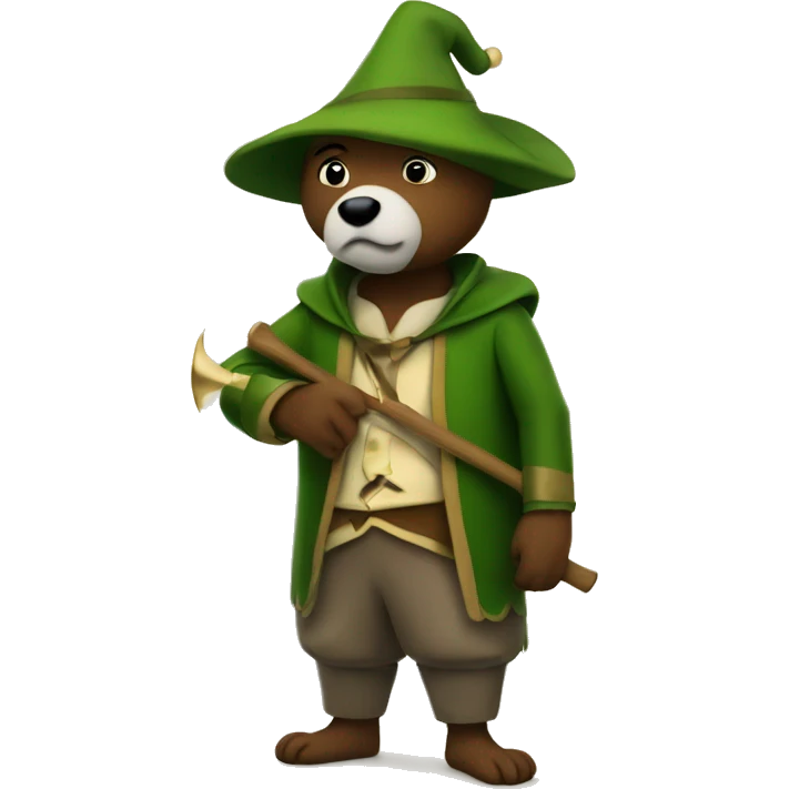 pied piper with pointed hat dont with bear emoji