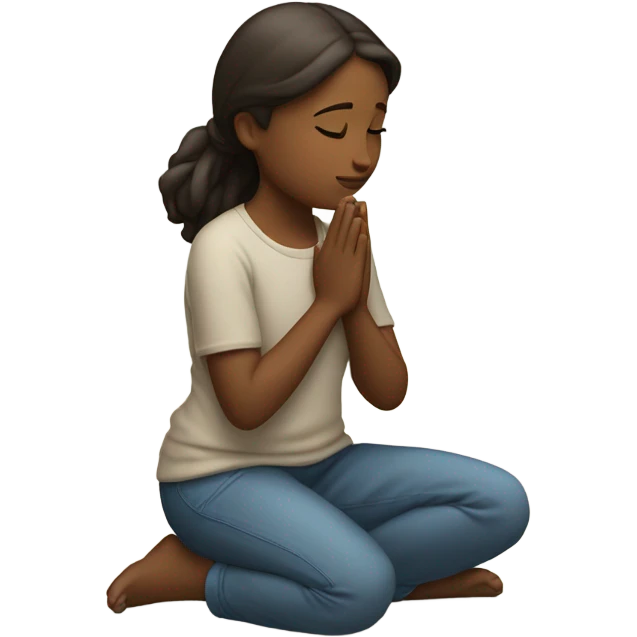 A girl praying emoji