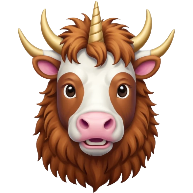 Male unicorn highland cow emoji