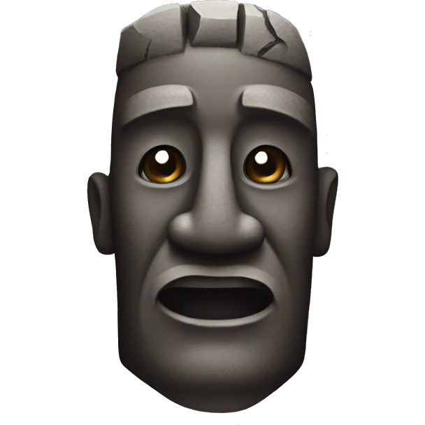 Moai emoji with 🦋 emoji