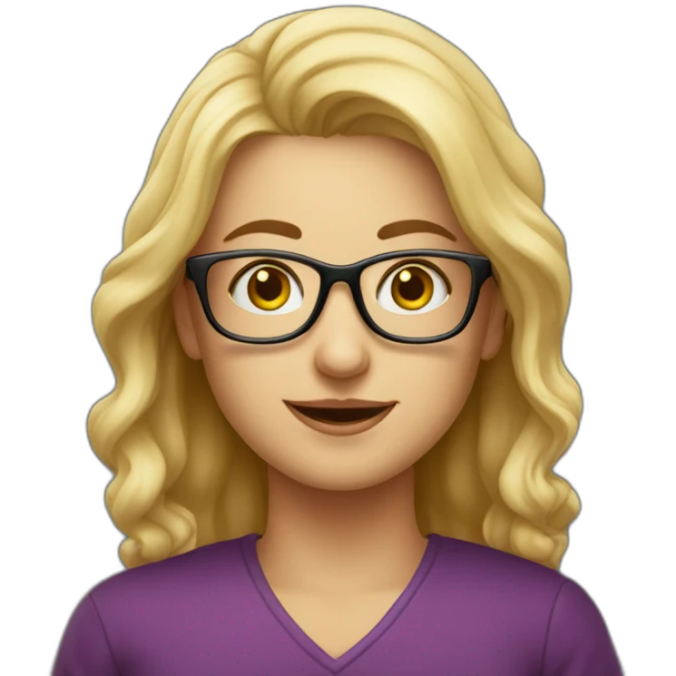 Prof d'espagnol blonde à lunettes emoji