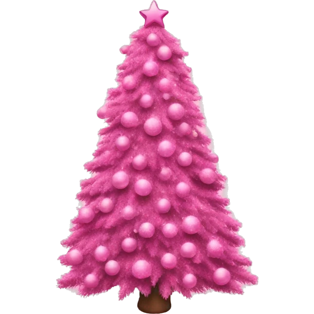 Pink Christmas tree emoji