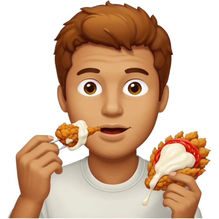 man eating chicken emoji