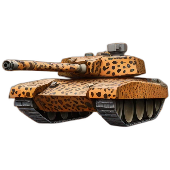 Leopard tank in orange camo emoji