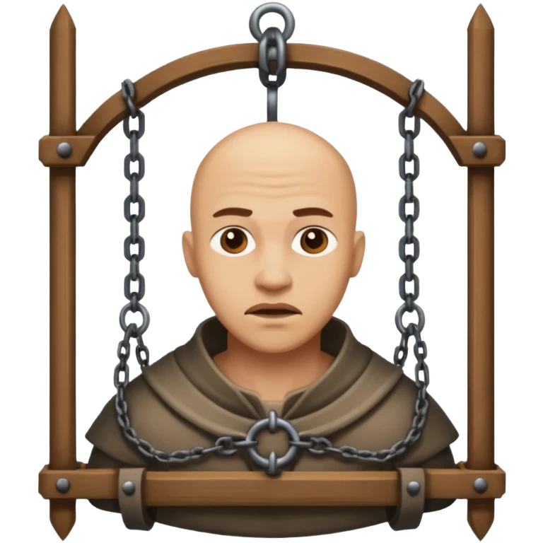 guy in stocks medieval torture device emoji