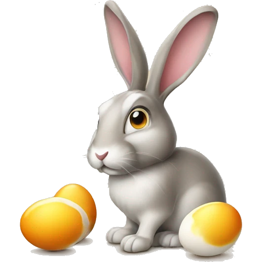 rabit with eggs on the heat emoji