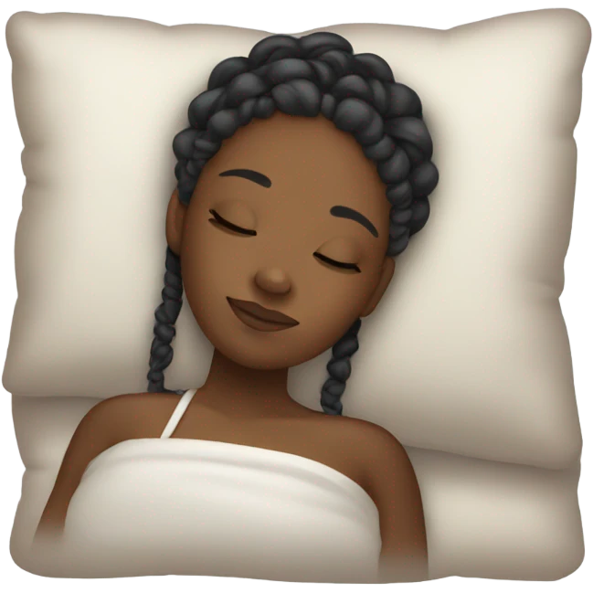 Black girl with braids sleeping emoji