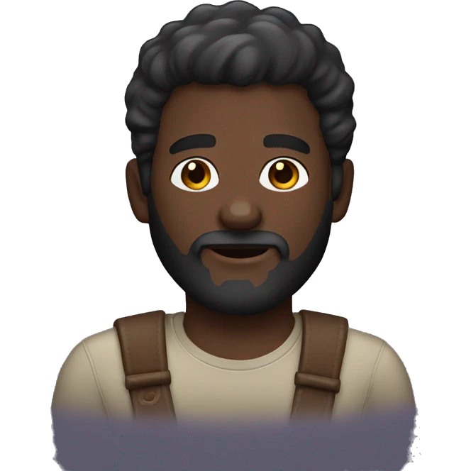 Dark skin beard man emoji