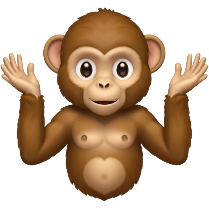 Monkey Showing his waist using both hands keeping the hand above the thighs  emoji