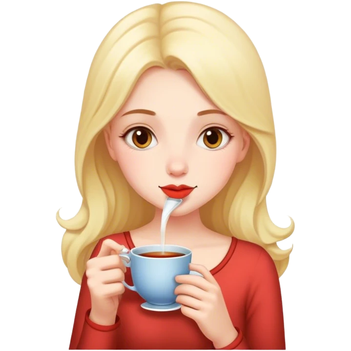 Girl sipping tea emoji