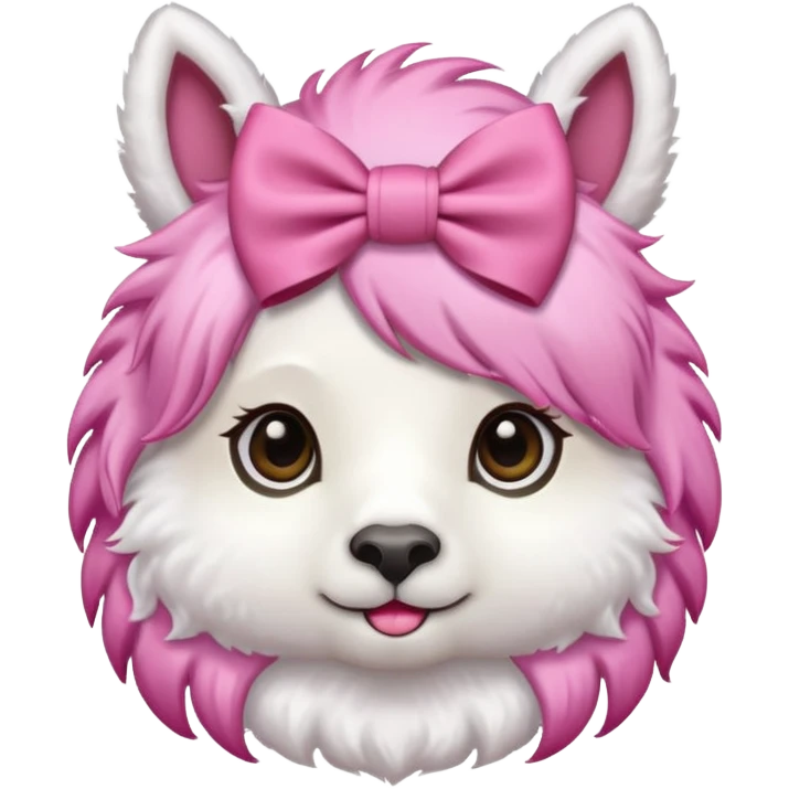 Lama with hair bow emoji