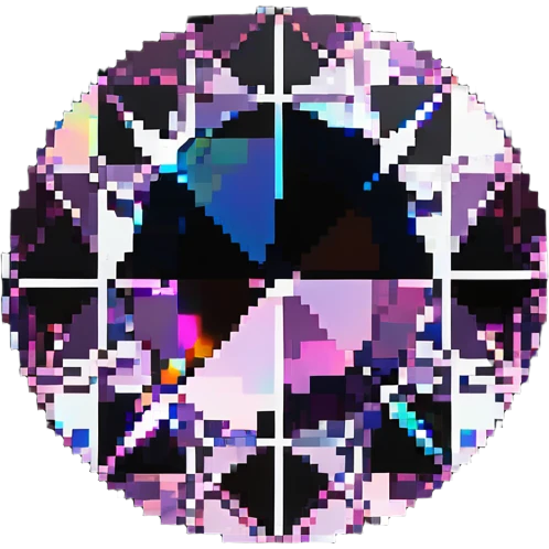 round cut pink sapphire gemstone with holographic sparkle effect emoji