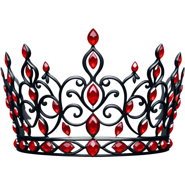 Black Tiara with only red gemstones  emoji