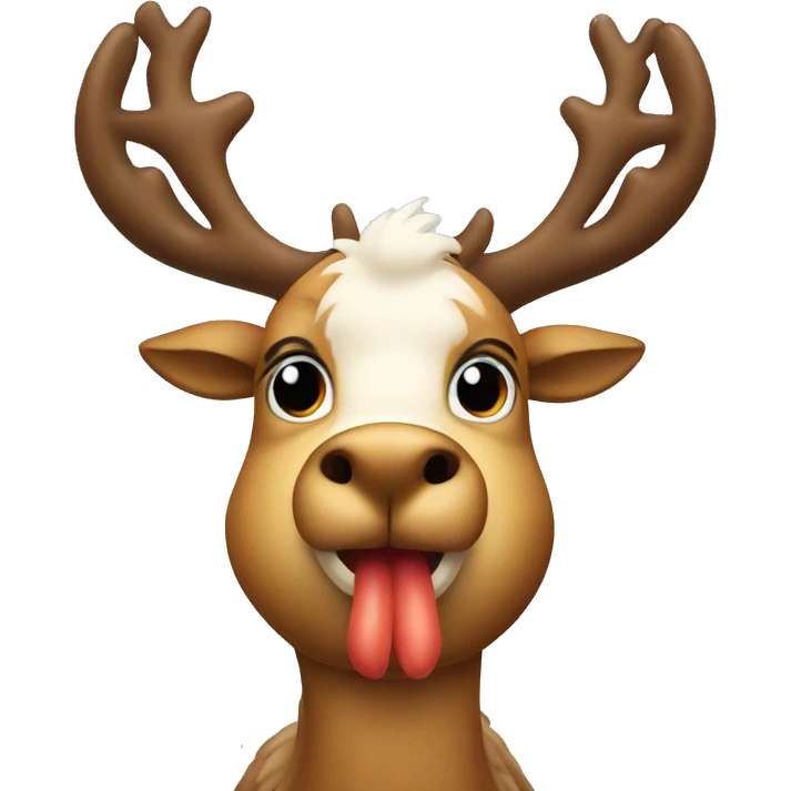 reindeer with a chicken head emoji